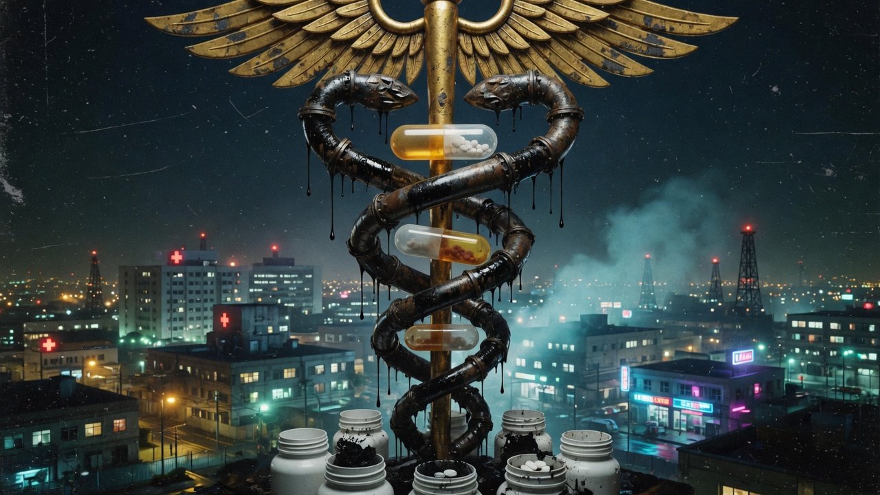 Caduceus of oil pipes and pharmaceutical capsules